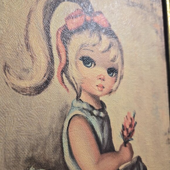 Vintage Maio Big Eye Ballerina Prints – 1960s Metal Frame Wall Art – Litho in US - Picture 6 of 16